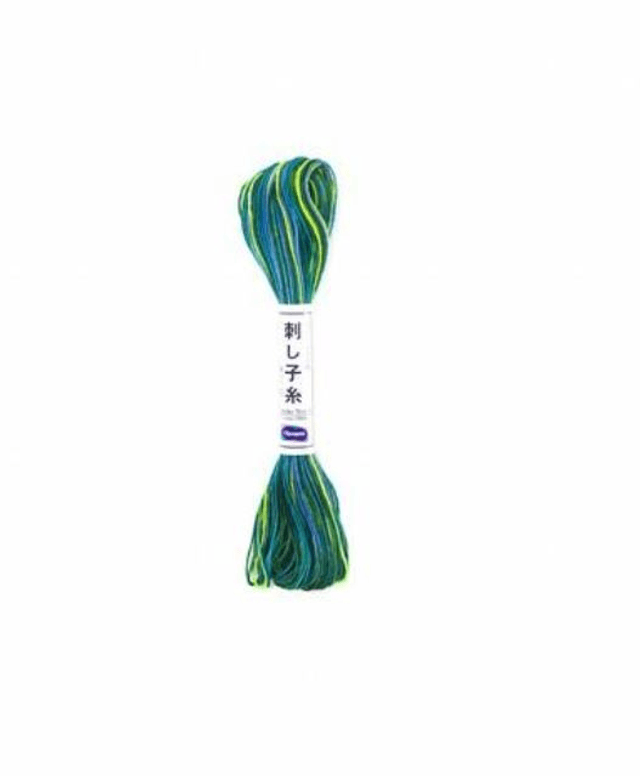 77- FIL SASHIKO DEGRADE BLEU/VERT 20 M